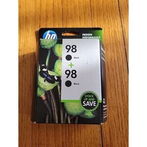 [NEW Open Box] Genuine HP 98 Ink Black 2 Pack Exp 12/2014 Twin Pack